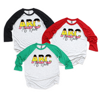 ABC Name Raglan Graphic Tee