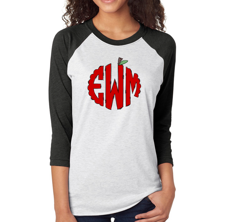 Apple Monogram Raglan Graphic Tee