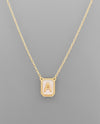 Mother of Pearl Initial Necklace