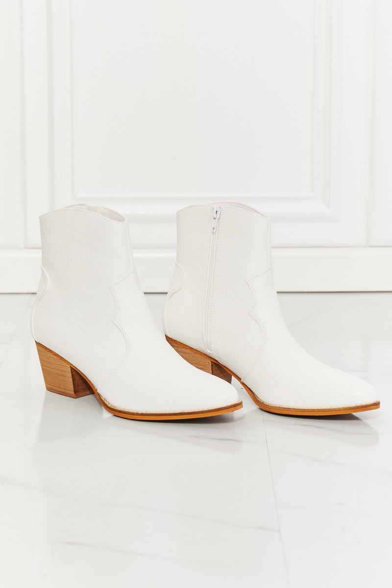 Watertower Town Faux Leather Western Ankle Boots in White ONLINE EXCLUSIVE