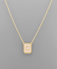 Mother of Pearl Initial Necklace