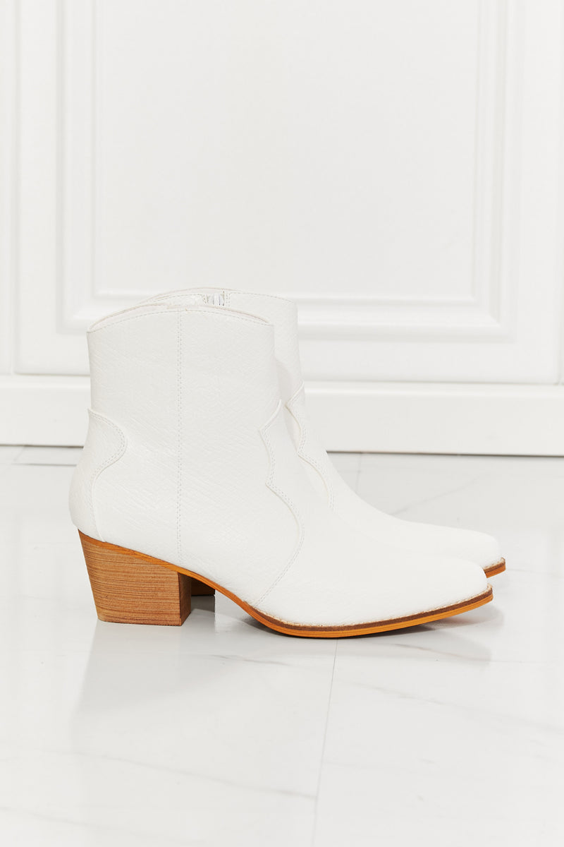 Watertower Town Faux Leather Western Ankle Boots in White ONLINE EXCLUSIVE