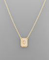 Mother of Pearl Initial Necklace