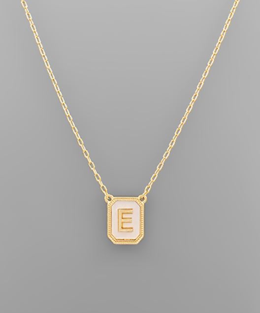 Mother of Pearl Initial Necklace