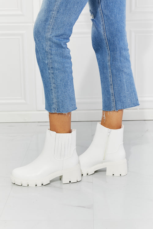 What It Takes Lug Sole Chelsea Boots in White ONLINE EXCLUSIVE