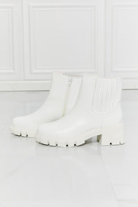 What It Takes Lug Sole Chelsea Boots in White ONLINE EXCLUSIVE