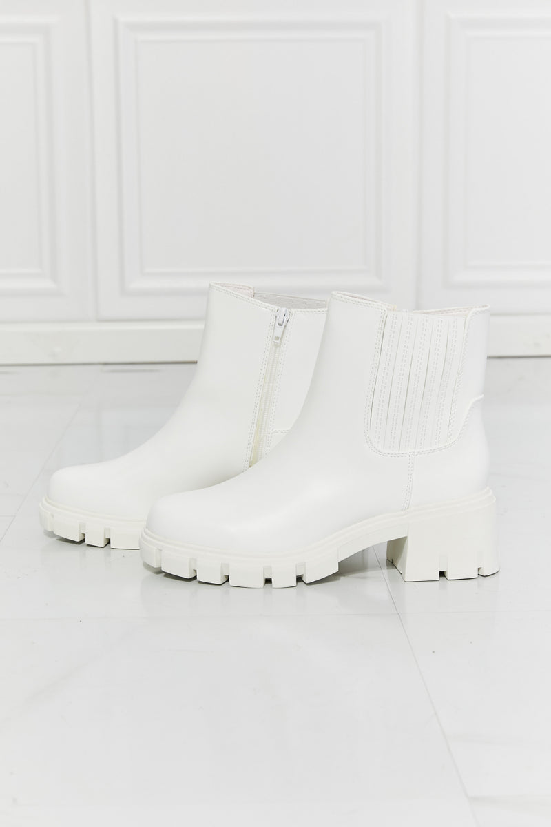 What It Takes Lug Sole Chelsea Boots in White ONLINE EXCLUSIVE