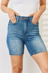 Judy Blue Tummy Control Double Button Bermuda Denim Shorts ONLINE EXCLUSIVE