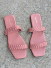 Rose/Brown Braided Sandals