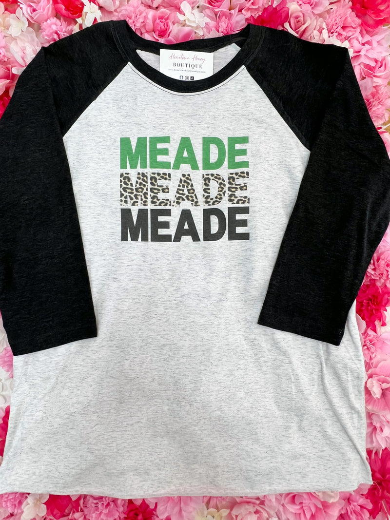 Meade Meade Meade Black Sleeve Raglan Graphic Tee