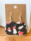 Grey Pink & White Clay Earrings