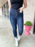 Perfect Fit High Rise Button Fly Skinny Judy Blue Jeans