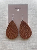 Brown Leather Earrings
