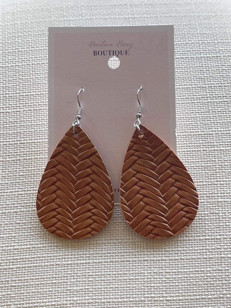 Brown Leather Earrings