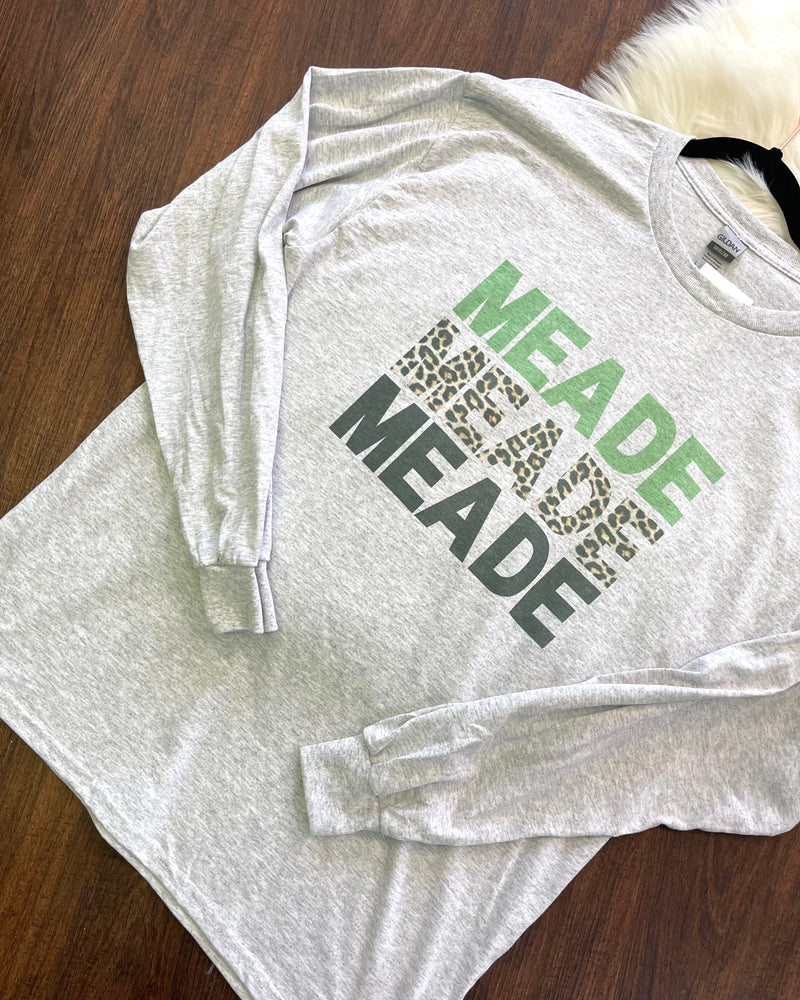 Meade Meade Meade Speckled Long Sleeve Graphic Tee