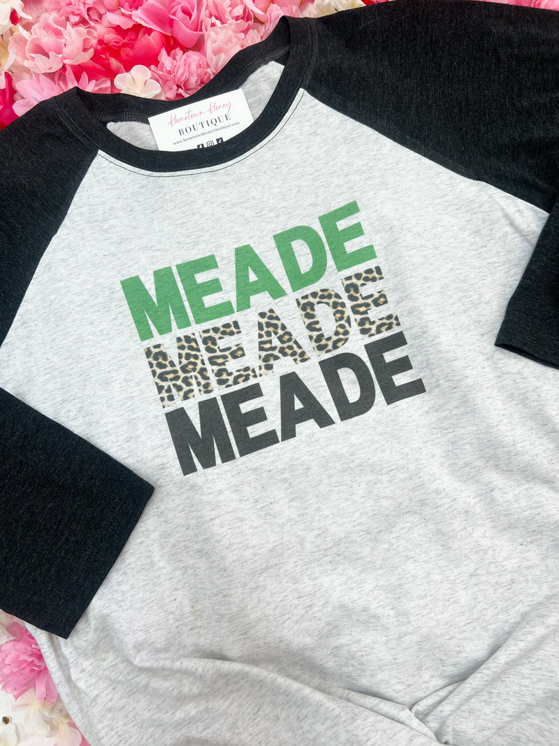Meade Meade Meade Black Sleeve Raglan Graphic Tee / In Stock