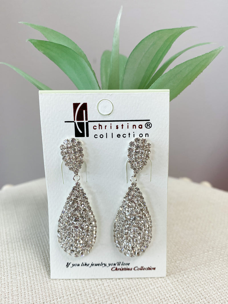 Rhinestone Drop Formal Earrings