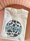 Mama Cow Print Speckled Short Sleeve Graphic Tee