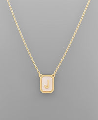 Mother of Pearl Initial Necklace