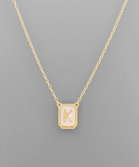Mother of Pearl Initial Necklace