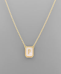 Mother of Pearl Initial Necklace