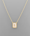 Mother of Pearl Initial Necklace