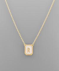 Mother of Pearl Initial Necklace