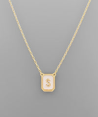 Mother of Pearl Initial Necklace