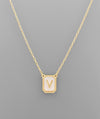 Mother of Pearl Initial Necklace